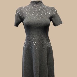 Sandro Synthetic Shown Studded Knit Dress